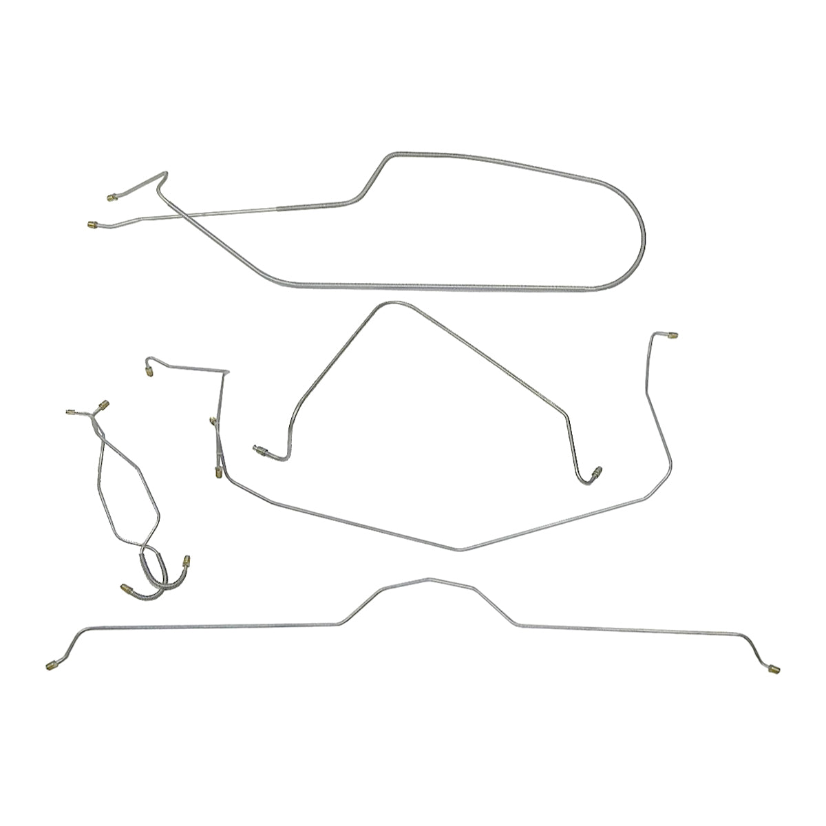 1966 Chevrolet Corvette Manual Brake Complete Brake Line Kit 7pc, OE Steel