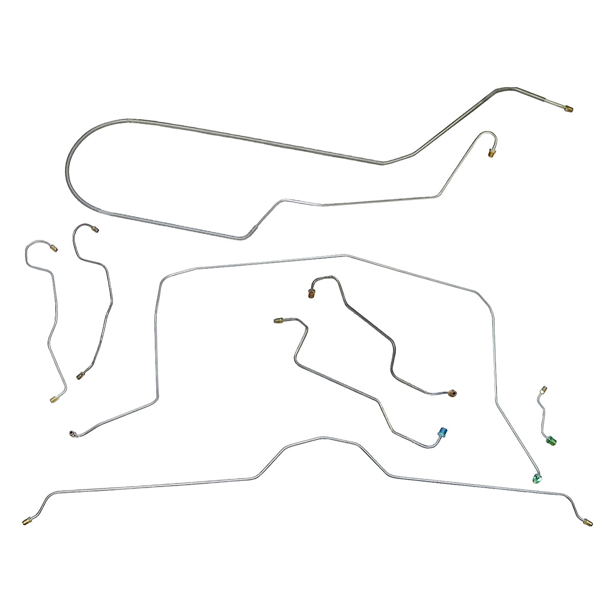 1969 Chevrolet Corvette Manual Brake Complete Brake Line Kit 8pc, OE Steel