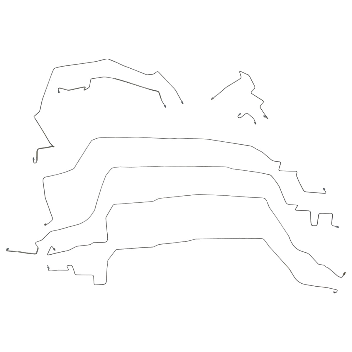 1987-90 Chevrolet Corvette (C4) Brake Line Kit 8pc, OE Steel