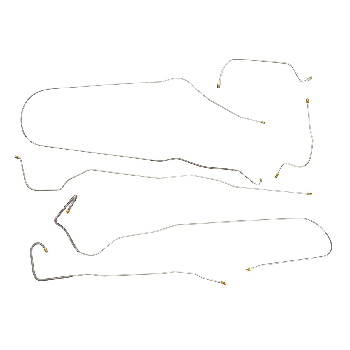 1958-59 Chrysler Windsor/300 D&E/New Yorker/Saratoga Power Drum Brake Line Kit 6pc, OE Steel