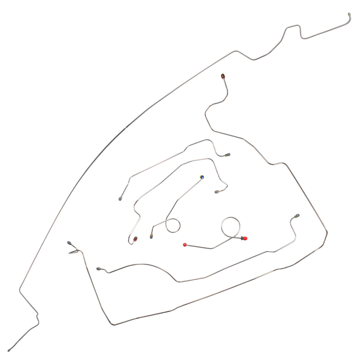 1968 Chrysler Newport/New Yorker/300 Power Drum Brake Line Kit 7pc, OE Steel