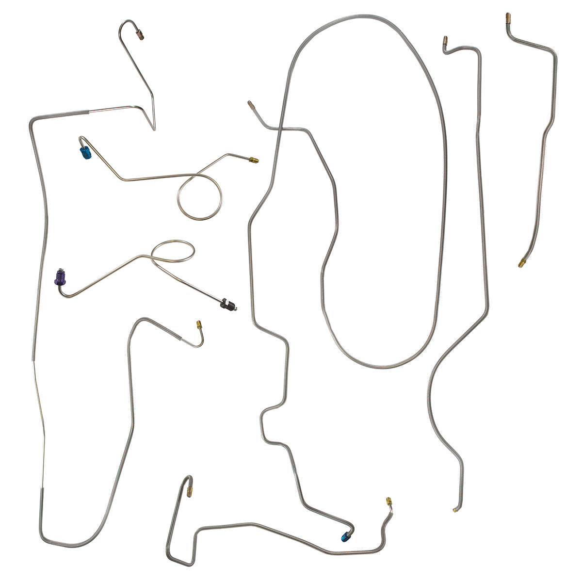 1975-78 Chrysler Newport/New Yorker Power Disc Brake Line Kit 7pc, OE Steel