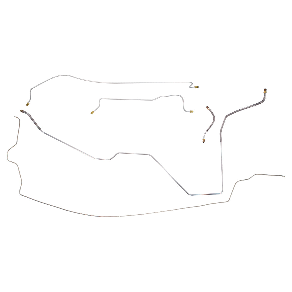 1963 Dodge Polara 330 Complete Power Drum Max Wedge Brake Line Kit 6pc, OE Steel
