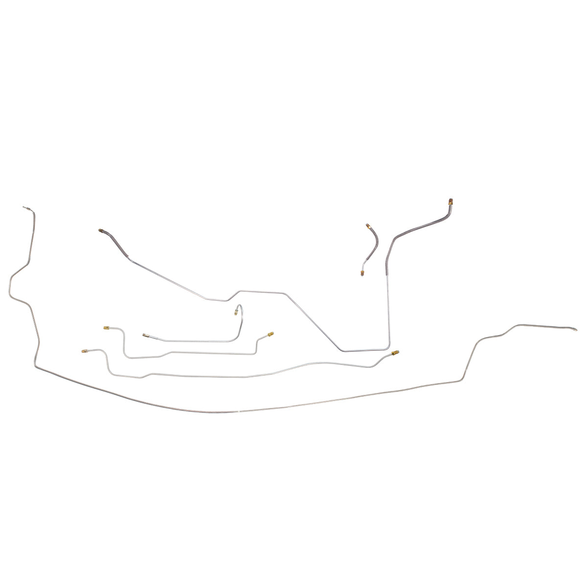1964 Dodge Polara 330 Complete Manual Drum Max Wedge Brake Line Kit 6pc, OE Steel