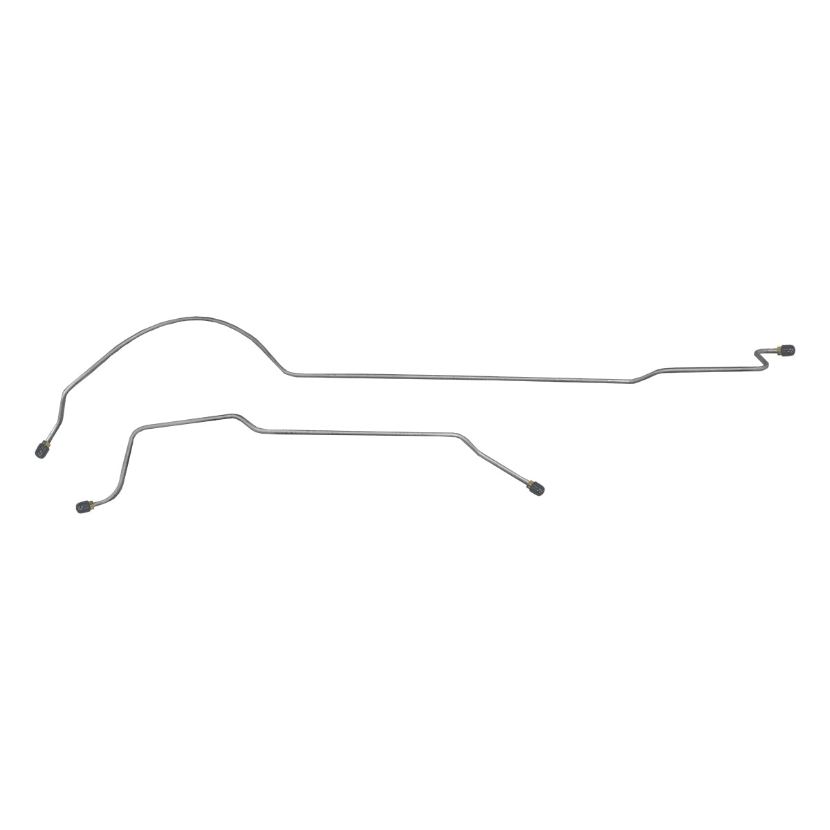 1966-69 Mopar B-Body, 1967-69 A-Body 8-3/4 Rear Drum Axle Brake Lines 2pc, OE Steel