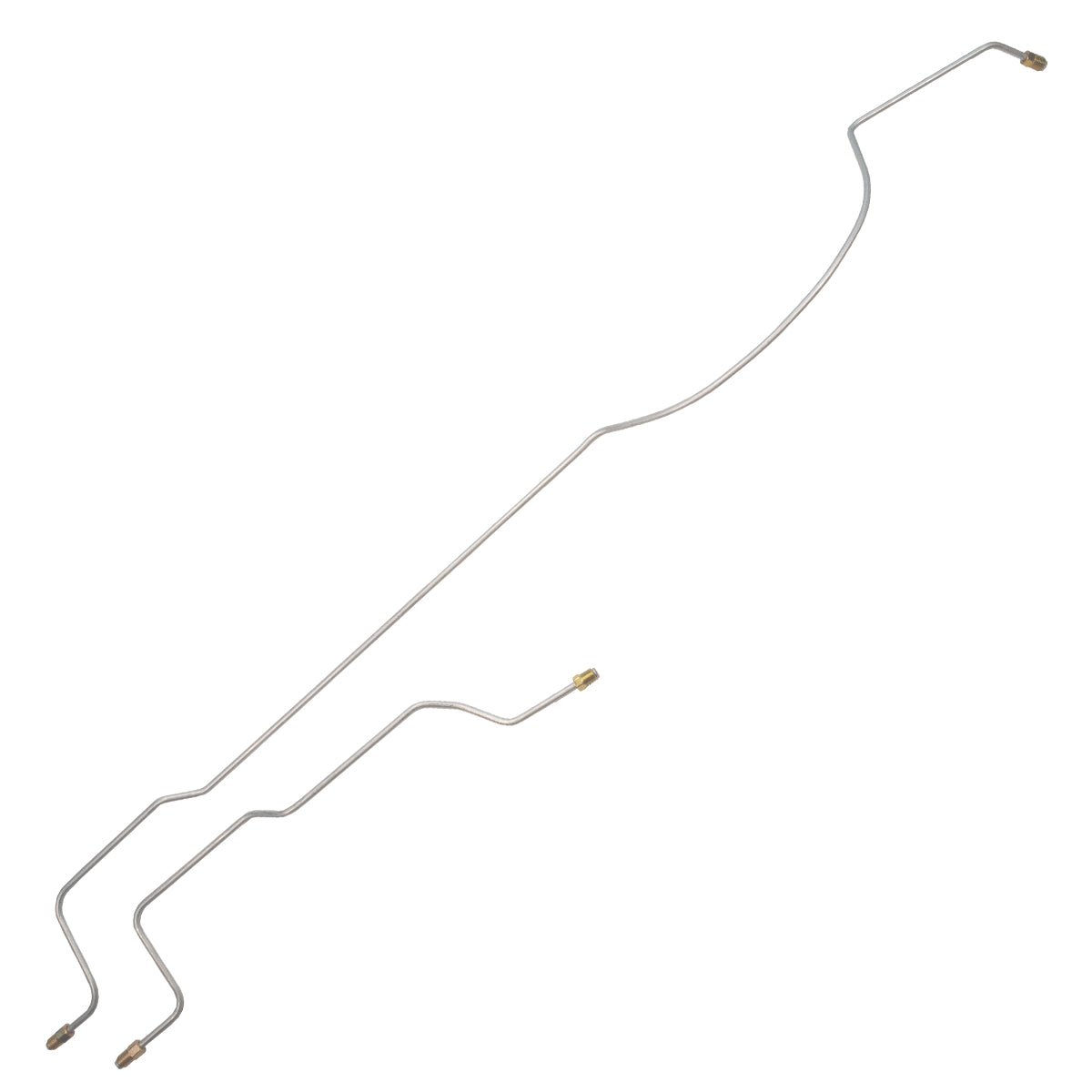 1970 Mopar B-Body, Dana 8-3/4 Rear Axle, Rear Axle Drum Brake Lines 2pc, OE Steel