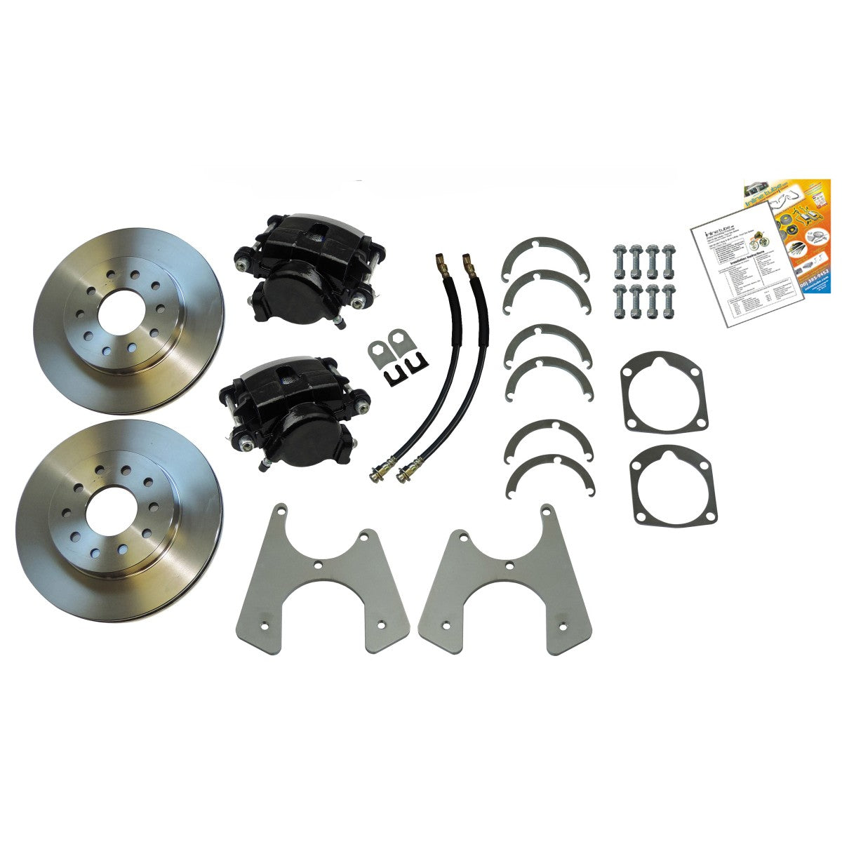 1955-70 GM Full-Size Chevrolet Rear Disc Brake Conversion with NO Parking Brake Wheel Kit, Standard Rotors, 15" Wheels