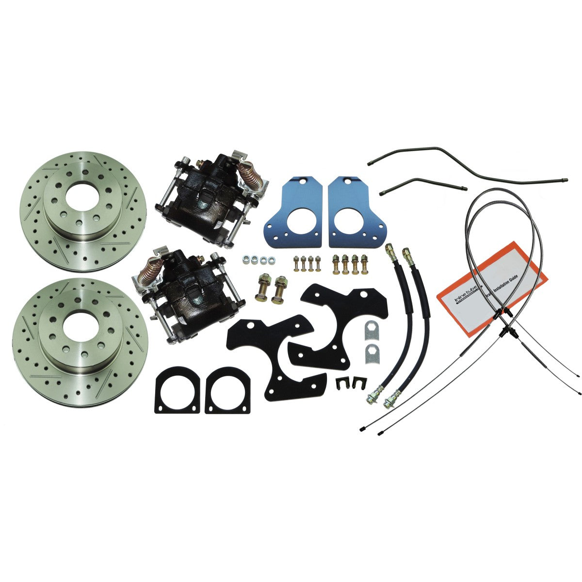 1982-92 Chevrolet GMC S10 S15 Rear Disc Brake Conversion With Cross Drilled And Slotted Rotors With Parking Brake