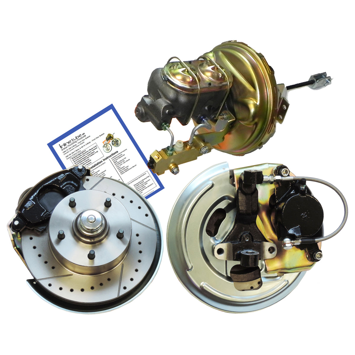 1964-66 GM A-Body Chevelle/GTO/442/GS Power Disc Brake Conversion Kit Cross Drilled Slotted Rotors