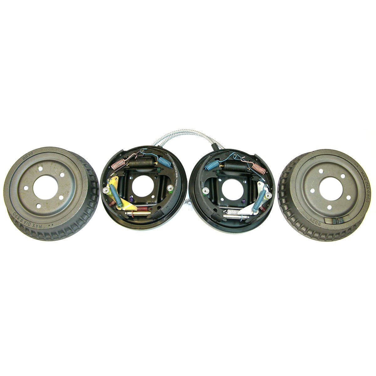 1968-77 GM A-Body Complete 9-1/2" Rear Drum Brake Assembly With Splash Shields