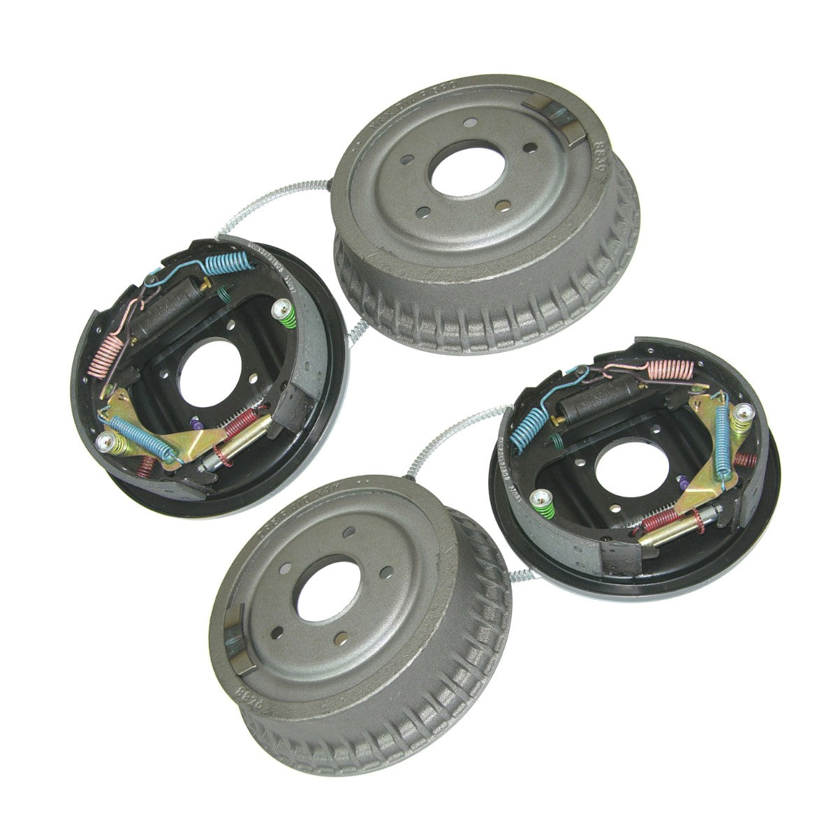 1968-69 GM F-Body 1968-79 X-Body Complete 9-1/2" Rear Drum Assemblies With Splash Shields