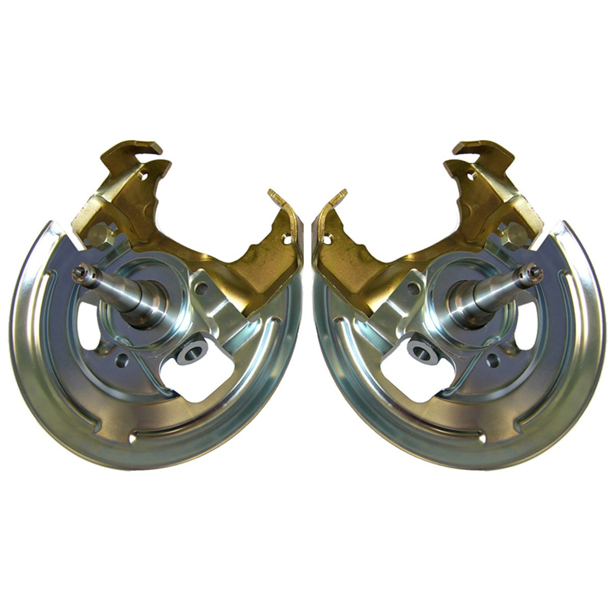 Disc Brake Spindles - Caliper Bracket and Backing Plate, Pair - For Single Piston Calipers, 64-72 A-Body, 67-69 F-Body, 68-74 X-Body