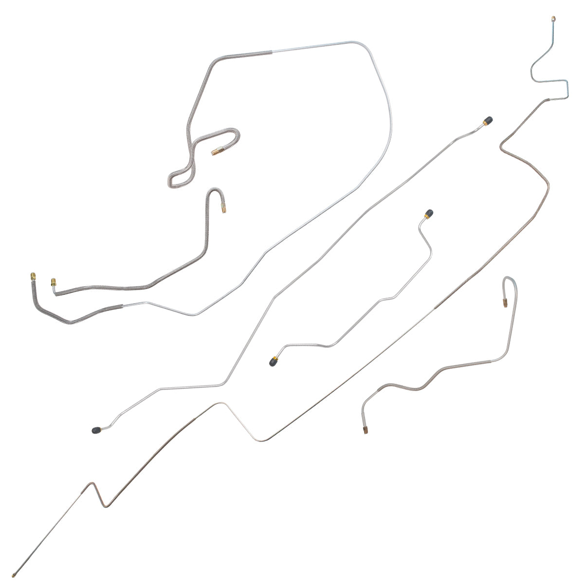 1966 Dodge A-Body Dart/GT Manual Drum Brake Line Kit 6pc, OE Steel