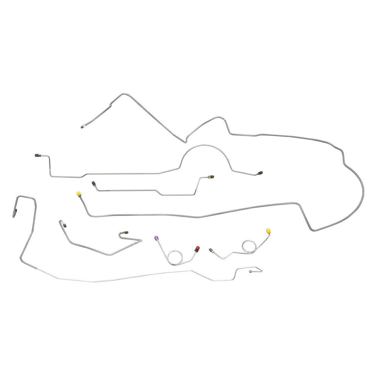 1973 Dodge Challenger Power Disc Brake Line Kit 7pc, OE Steel