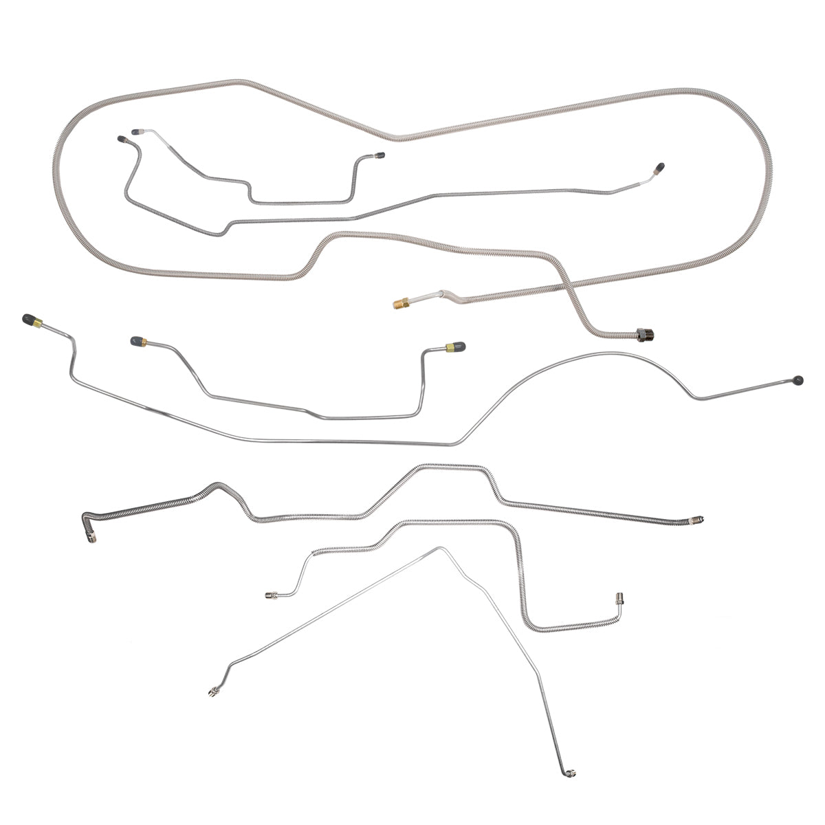 1978 Dodge Ramcharger 4WD Power Disc Brake Line Kit 8pc, OE Steel