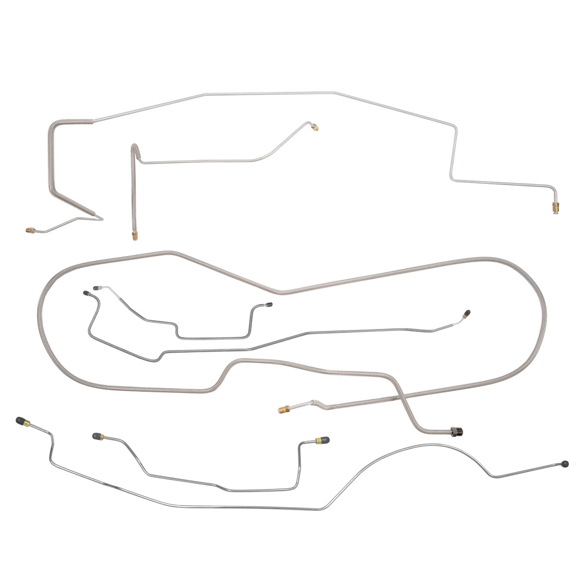 1978 Dodge Ramcharger 2WD Power Disc Brake Line Kit 7pc, OE Steel