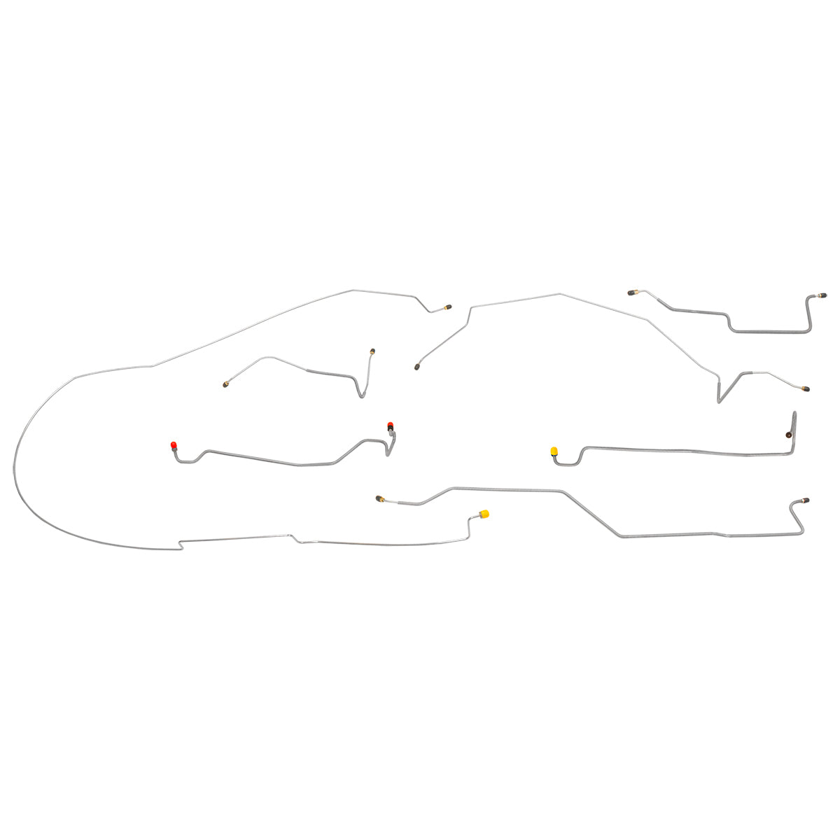 1978-79 Dodge Truck 2WD Std. Cab Shortbed Power Disc Brake Line Kit 7pc, OE Steel