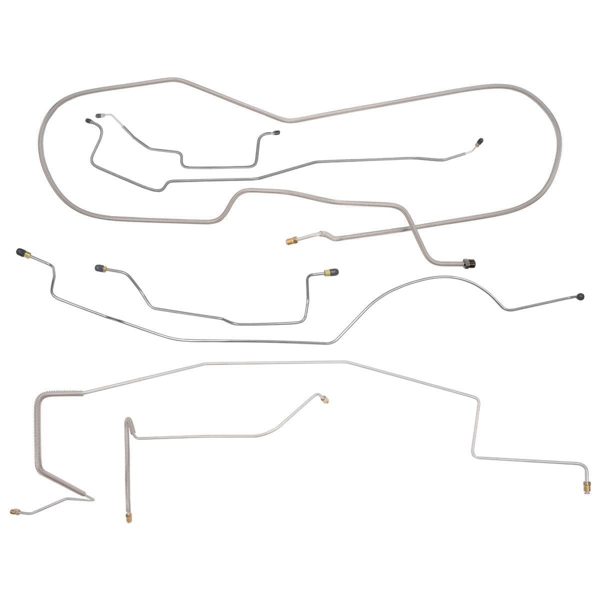 1978-79 Dodge Ram Charger 2wd Power Disc Brake Line Kit 7pc, OE Steel