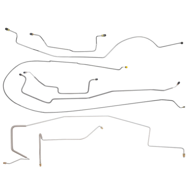 1978-79 Dodge Truck 2WD Std. Cab Longbed Power Disc Brake Line Kit 7pc, OE Steel