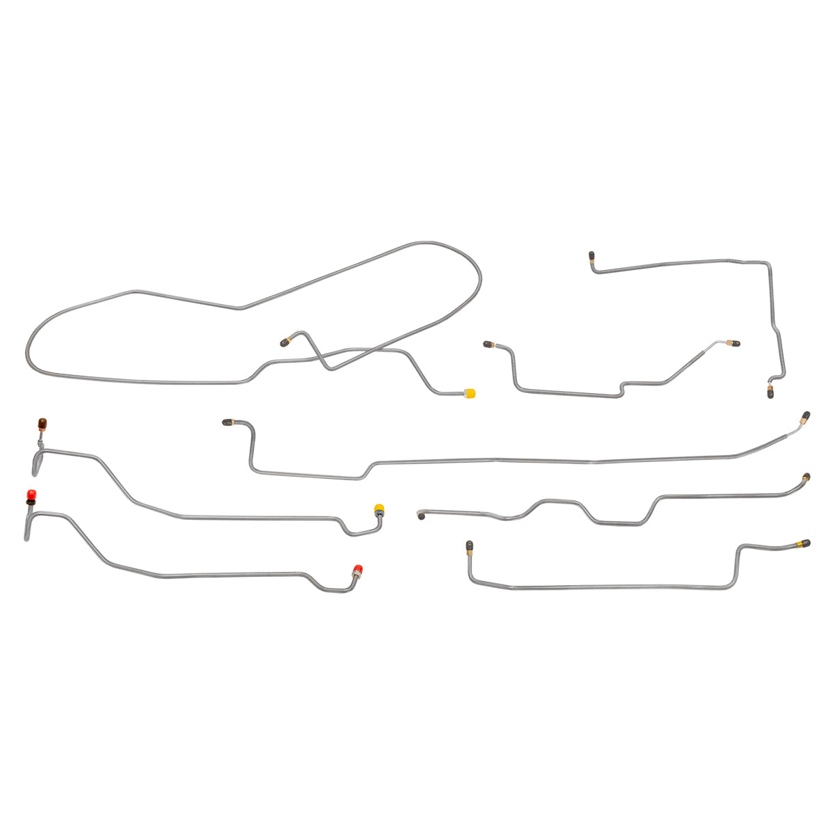 1980-89 Dodge Ramcharger 4WD Power Disc Brake Line Kit 8pc, OE Steel