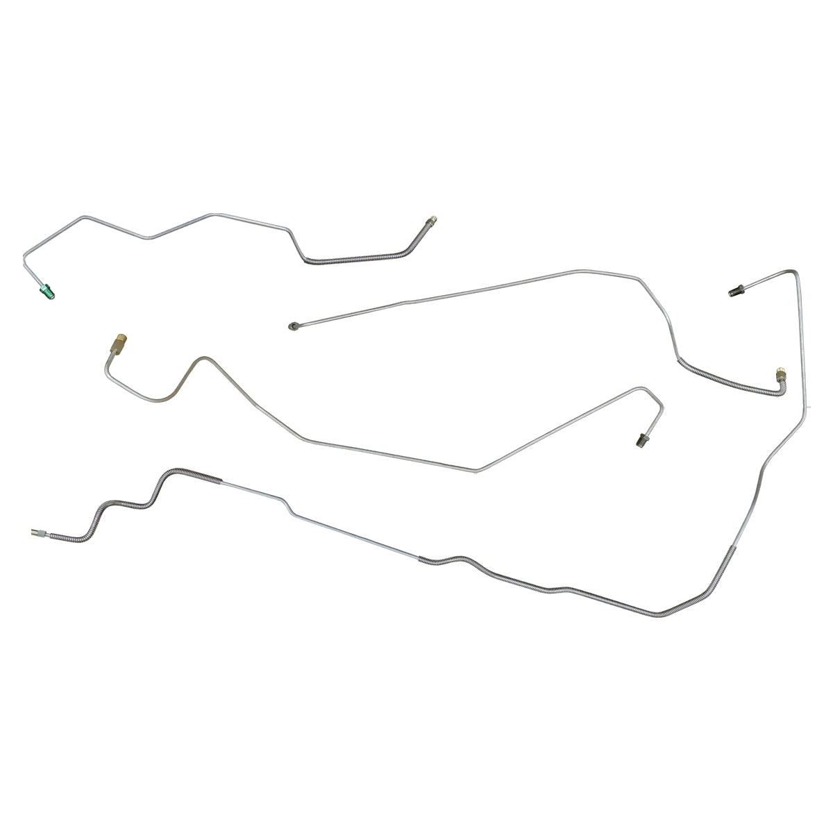 1996-00 Dodge/Plymouth Caravan/Voyager 113.3" WB Four-Wheel Disc w/o ABS w/Load Valve Front Brake Line Kit 4pc. OE Steel