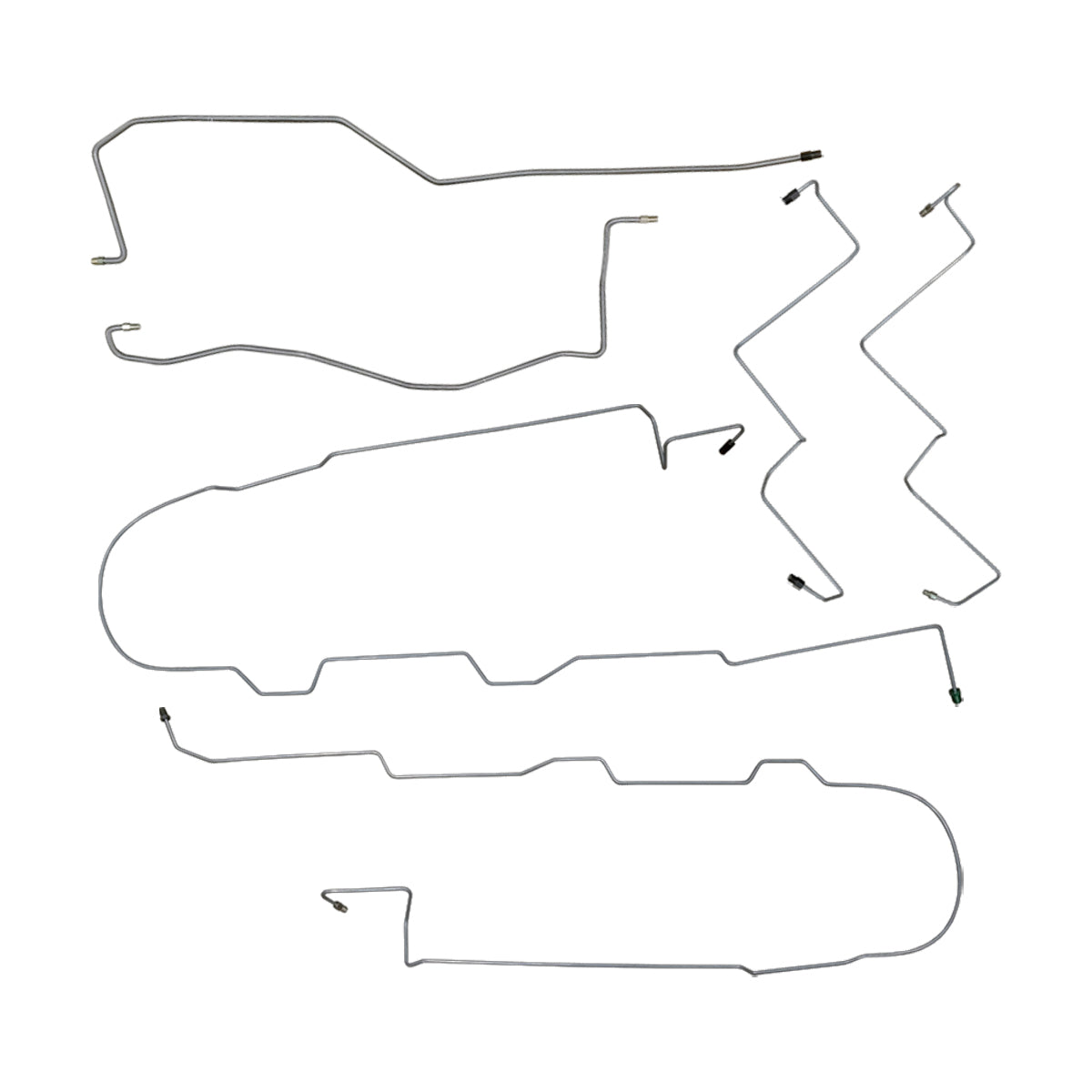 1996-00 Dodge Plymouth Grand Caravan Grand Voyager 119.3" WB Four-Wheel Disc w/ABS W/Load Valve Mid Chassis Brake Line Kit 6pc. OE Steel