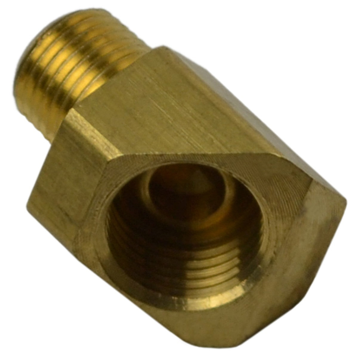 90 Degree Elbow 1/8 NPT Male to 1/2-20 Female 45 Degree, Brass