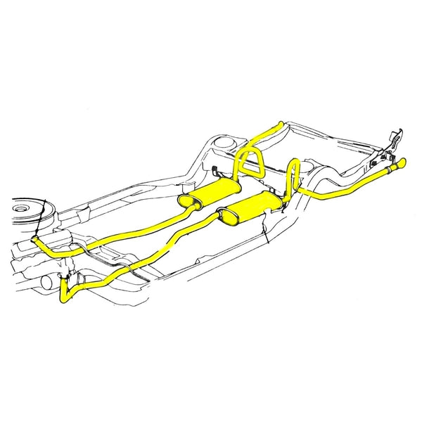1967 Pontiac GTO Lemans Std Manifold 2" Head Pipes With Flanges-Stock