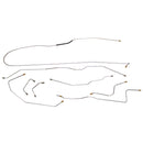 1966-67 Ford Bronco 4WD Dana 30 Front Axle Manual Drum Brake Line Kit 8pc, OE Steel