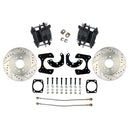 Ford Old Style Rear Disc Conversion Kit w/Cross-Drilled and Slotted Rotors w/o E-Brake Cable Brackets