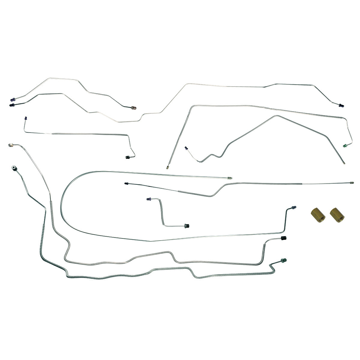 1992-00 Ford Econoline 150, w/o ABS, Complete Brake Line Kit 10pc, OE Steel