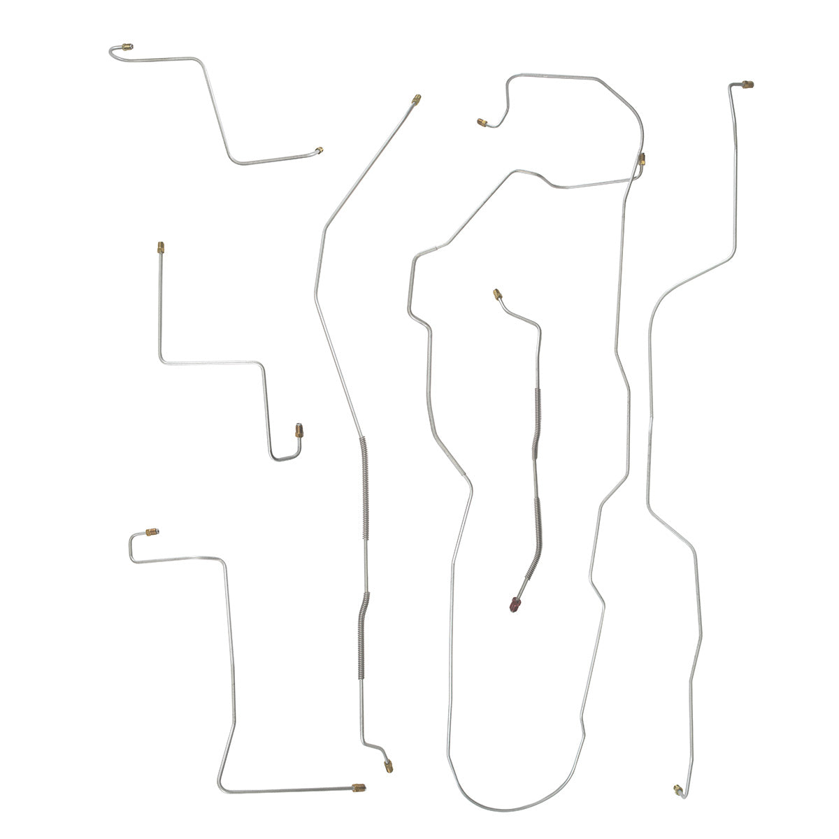 1966 Ford Fairlane Power Drum Brake Line Kit 7pc, OE Steel