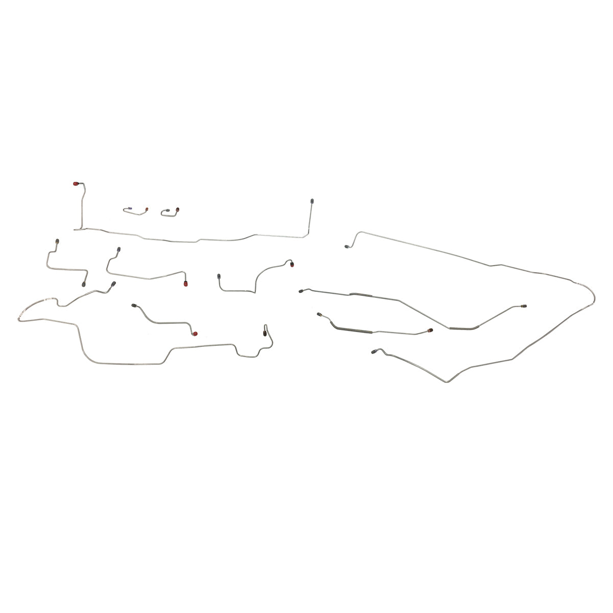 1968-69 Ford Torino/Fairlane Power Disc Complete Brake Line Kit 11pc, OE Steel
