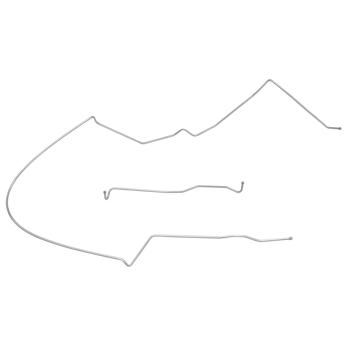 1970-71 Ford Fairlane/Torino Convertible, Standard Rear End, Tank to Pump 3/8" Main Fuel Lines 2pc, OE Steel