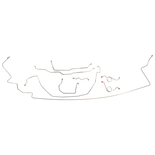 1967 Ford Galaxie Power Disc Brake Line Kit 8pc, OE Steel