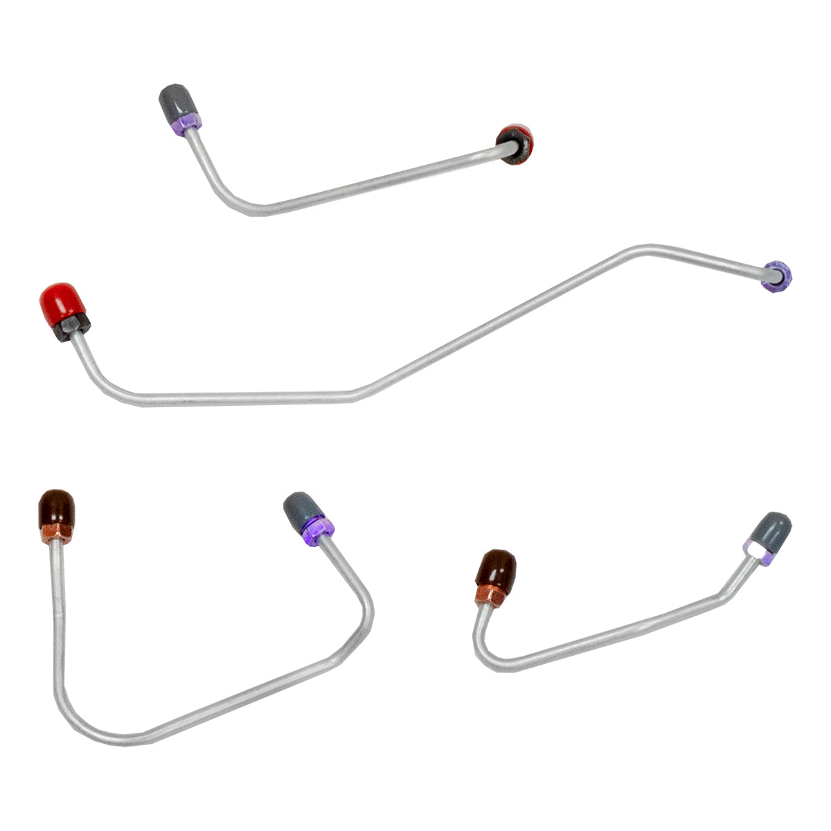 1968-69 Ford Mustang 31-Spline 9" Axle Power Disc Brake Lines 9pc, OE Steel