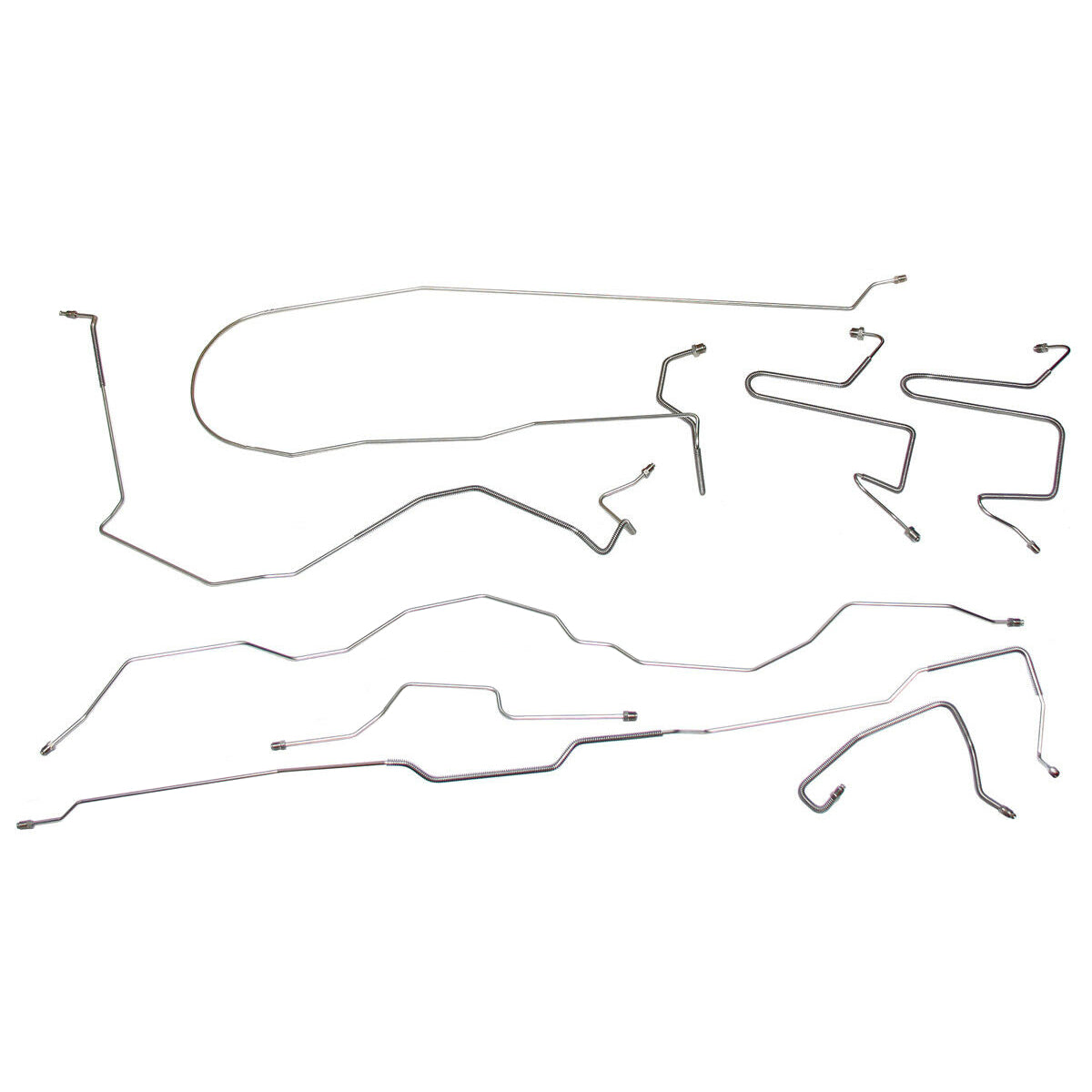 1994 Ford Mustang w/ABS Four-Wheel Power Disc Brake Line Kit 10pc, OE Steel