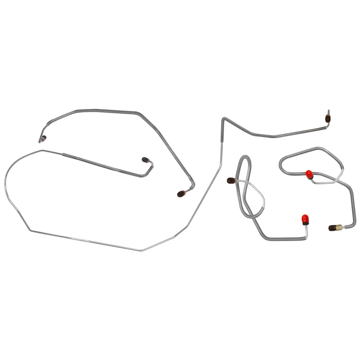 1972-76 Ford Ranchero Power Disc Front Brake Line Kit 4pc, OE Steel