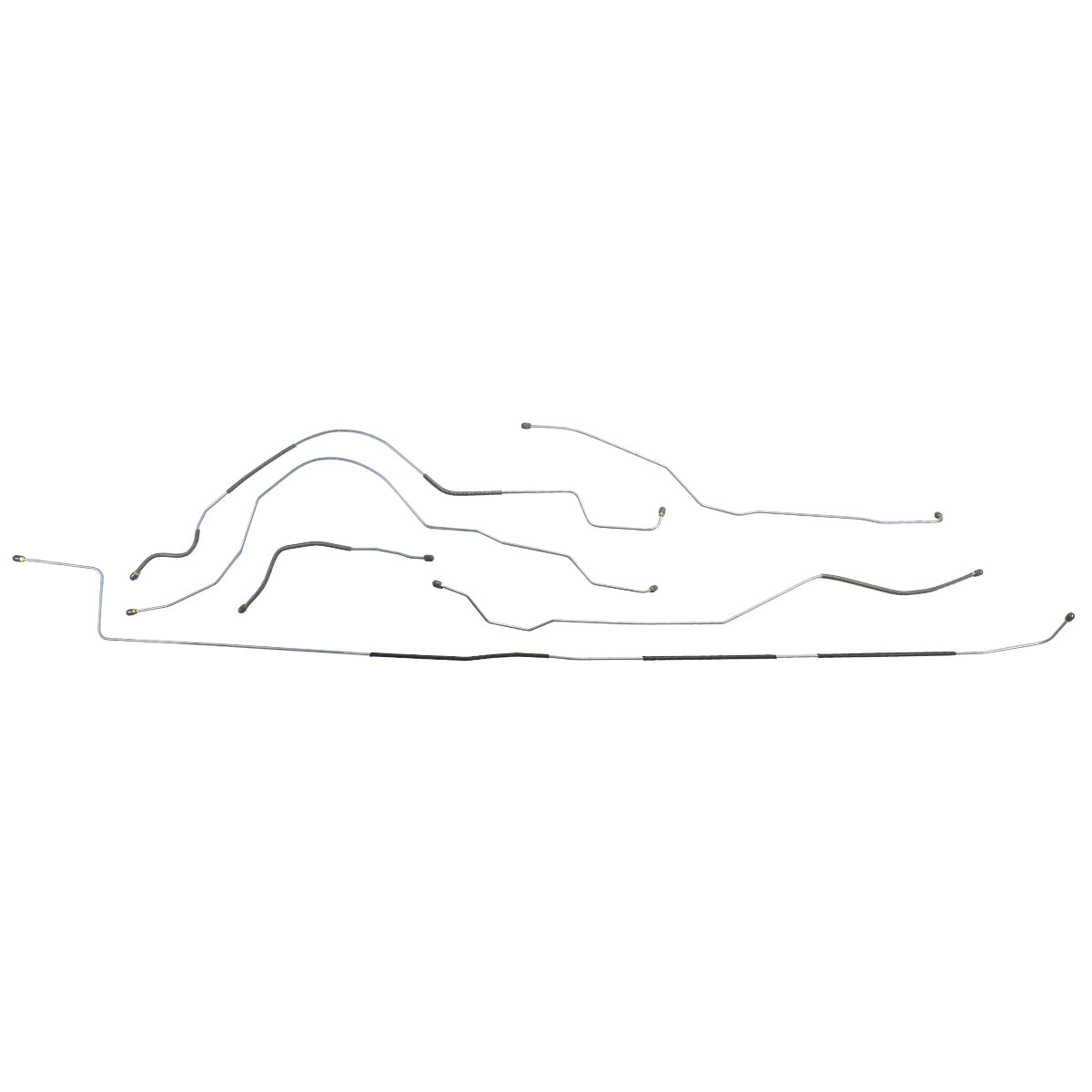 1949-50 Ford Special Super Manual Drum Brake Line Kit 5pc, OE Steel