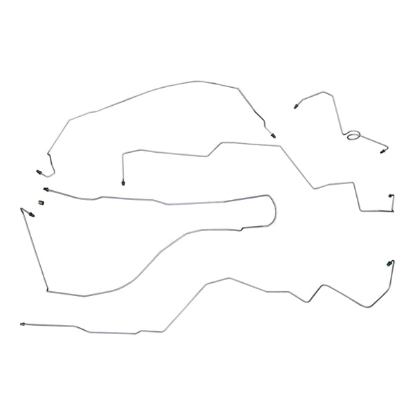 1998-02 Ford Crown Victoria Lincoln Town Car Mercury Grand Marquis Four-Wheel Disc w/o ABS Complete Brake Line Kit 5pc, OE Steel