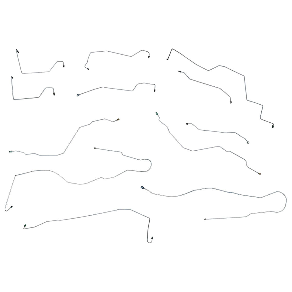 1998-02 Ford Crown Victoria Lincoln Town Car Mercury Grand Marquis Four-Wheel Disc w/ABS Complete Brake Line Kit 12pc, OE Steel