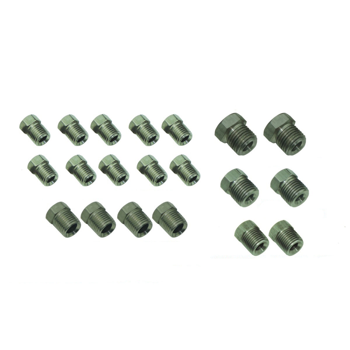 1960-81 GM Factory Tube Nut Fitting Pack For 3/16 & 1/4 20pc Stainless