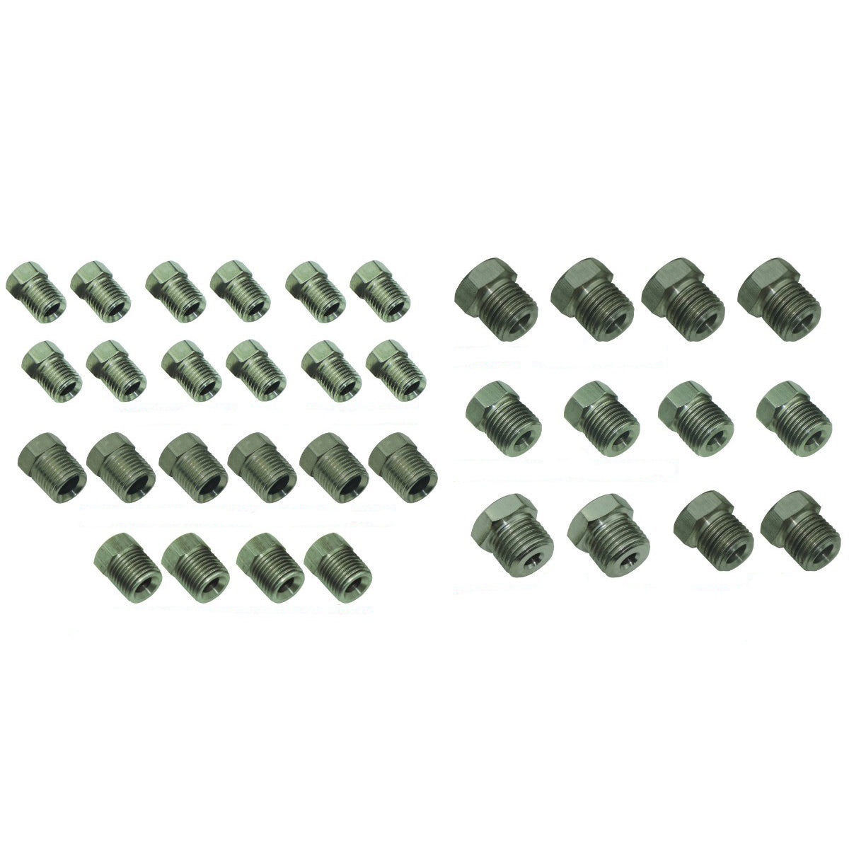 Brake Line Tube Nut Fitting Pack For 3/16 & 1/4 Tube 34pc Stainless