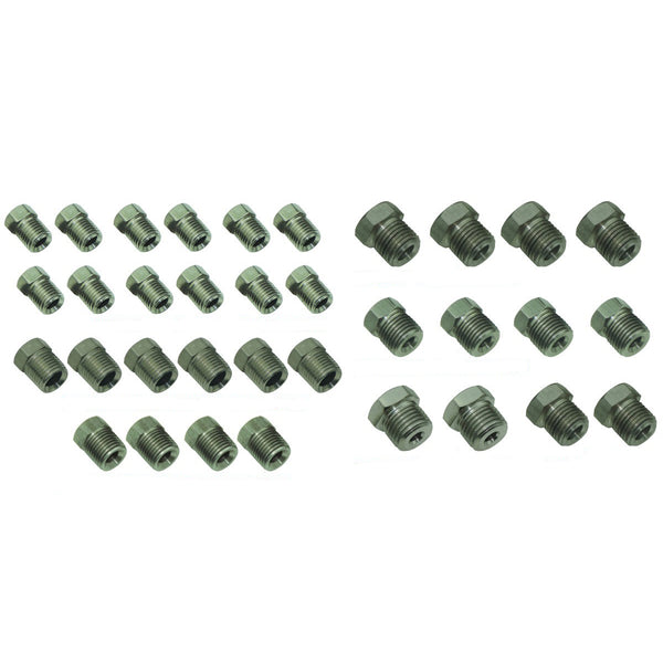 Brake Line Tube Nut Fitting Pack For 3/16 & 1/4 Tube 34pc Stainless