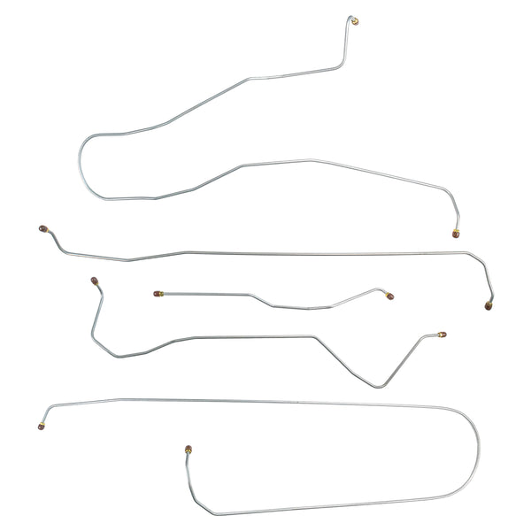 1949 Ford F3 2WD One-Ton 1/4" Drum Brake Line Kit 5pc, OE Steel