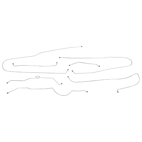1957-60 Ford F100 2WD Shortbed Manual Drum Complete Brake Line Kit 6pc, OE Steel