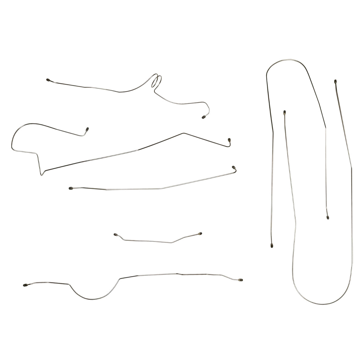 1961-64 Ford F100 F150 2WD Shortbed Manual Drum Complete Brake Line Kit 6pc, OE Steel