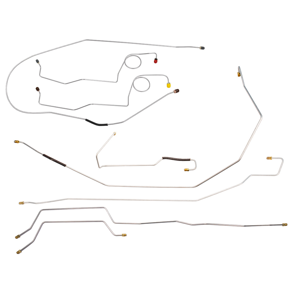 1967-70 Ford F250 2WD Std. Cab Shortbed Manual Drum Brake Line Kit, OE Steel