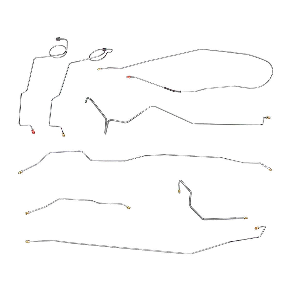 1972 Ford F100 F150 Long Bed 2wd Power Disc Brake Line Kit 8pc OE Steel