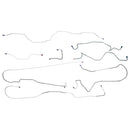 1987-89 Ford F250 F350 4WD Std Cab Long Bed Single Rear Wheels Power Disc Brake Line Kit 8pc, OE Steel
